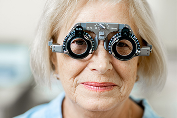 Older woman during an eye exam