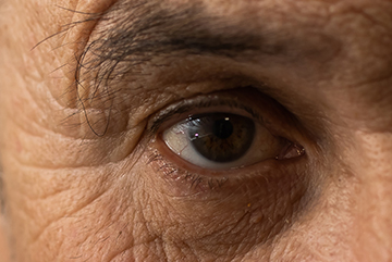 Closeup of an older man's eye