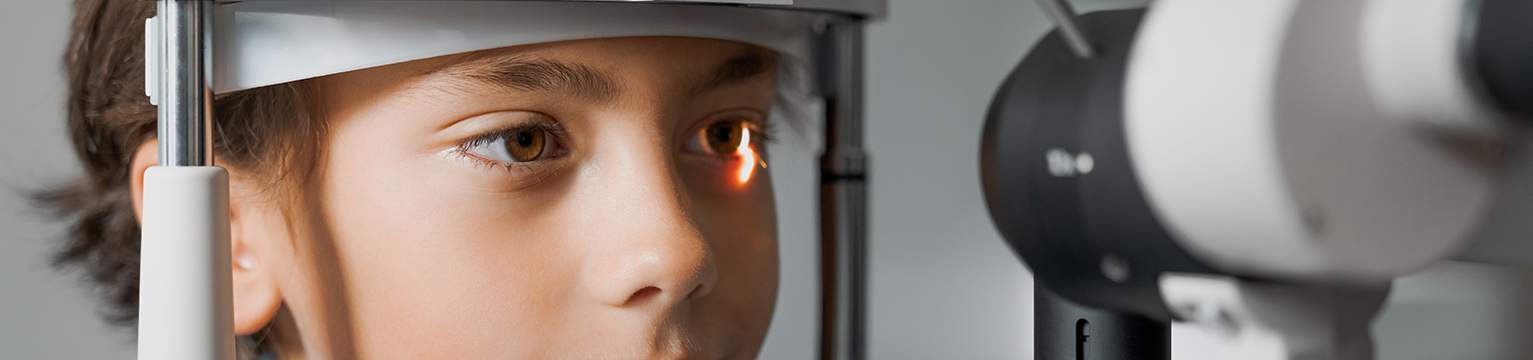 Child during an eye exam