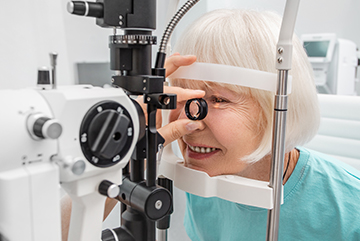 Older woman during an eye exam