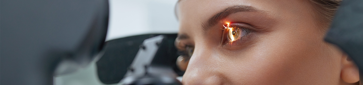 Woman during an eye exam