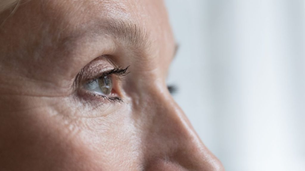 Closeup of an older woman's eyes