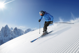 Person skiing down hill